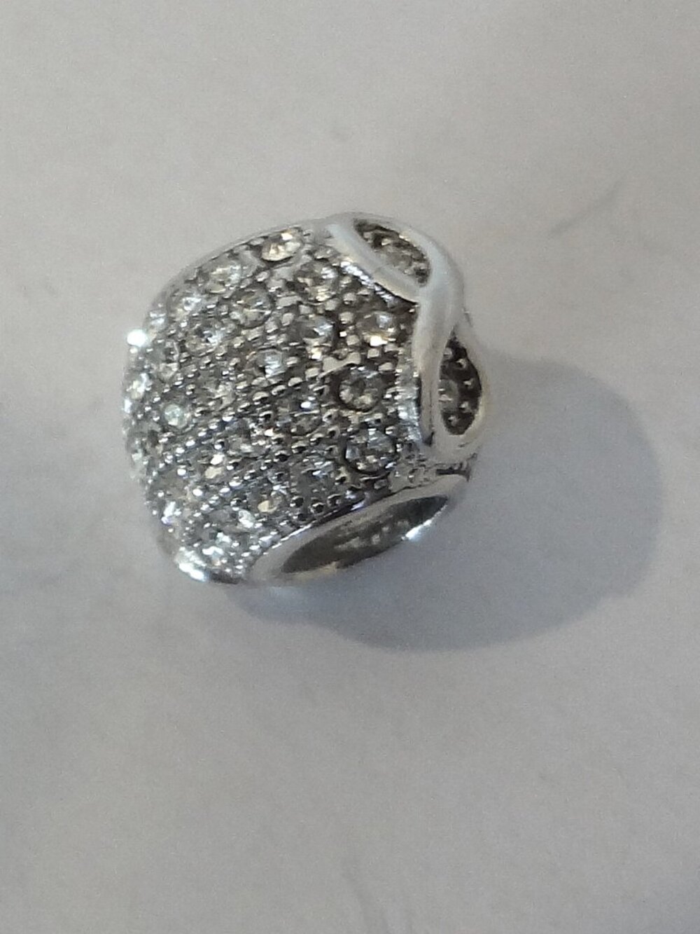 Round White Crystal Bead with Number 8